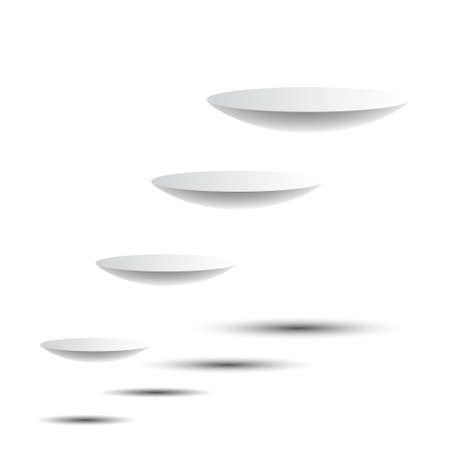 Round podiums isolated on white backgroundのイラスト素材