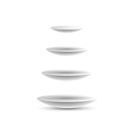 Round podiums isolated on vertical, on white backgroundのイラスト素材