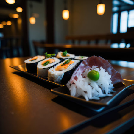 Sushi roll japanese food style - Selective focus pointの素材