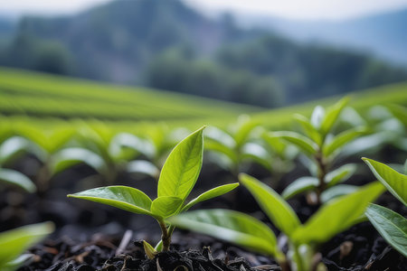 Tea Plantation in Chiang Rai Province, Thailand, Asia.の素材