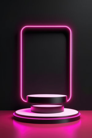 Abstract scene podium mockup. Award ceremony concept. 3d renderの素材