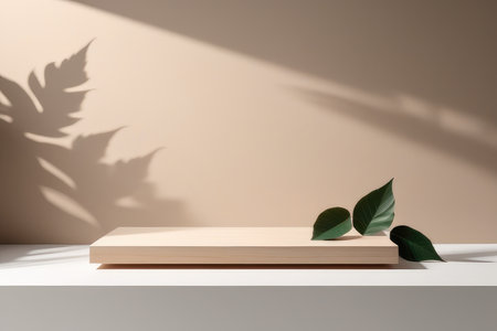 Minimalist abstract background, primitive geometrical forms, podiums for product presentation, mock up,の素材