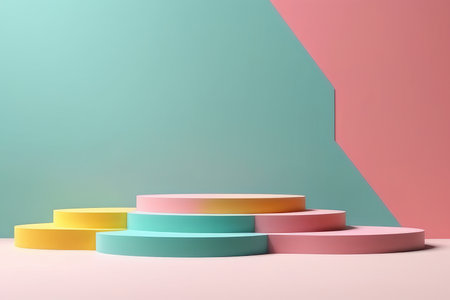 Minimalist abstract background, primitive geometrical figures, pastel colors,の素材