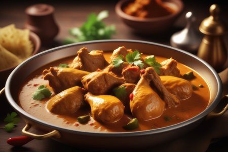 Chicken tikka masala or chicken tikka masala, indian foodの素材
