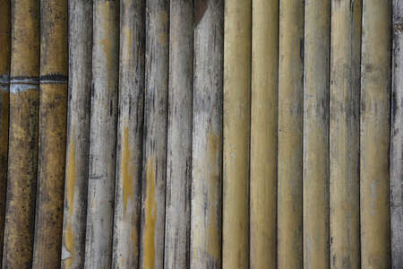 old bamboo fence texture background .の写真素材