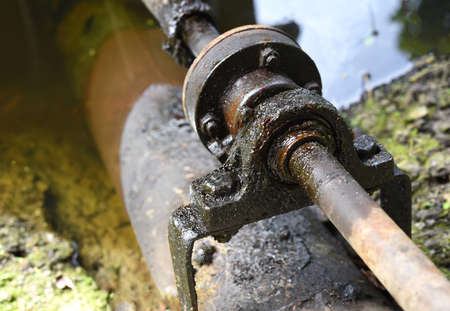 Spherical roller bearing or Roller bearing  with grease stains  on the water pump .の写真素材