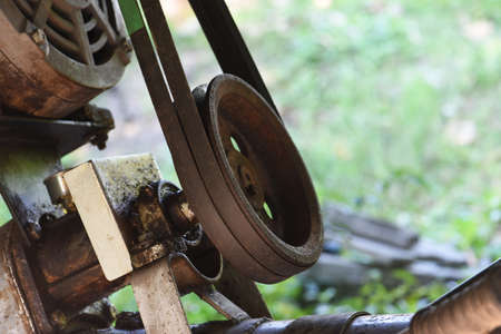 belt and pulley of water pump .の写真素材
