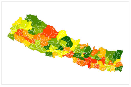 India New Delhi Map vector illustration with road on white background , administrative areas of New Delhi , new delhi roadwayのイラスト素材