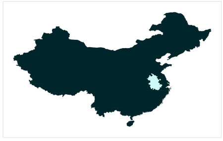 China map with Anhui province map illustrationのイラスト素材