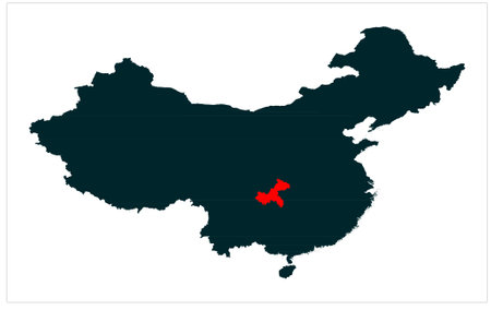 China Chongqing province vector illustration, Chongqing province, China mapのイラスト素材