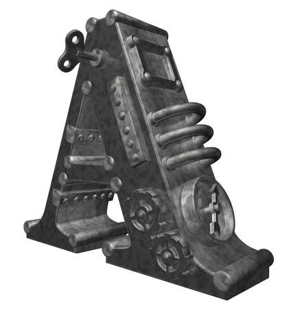 steampunk letter a on white background - 3d illustrationの写真素材
