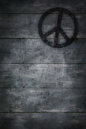 pacific symbol on wooden background - 3d illustrationの写真素材