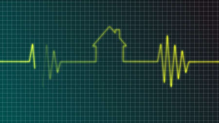 cardiogram with house symbol - illustrationの写真素材