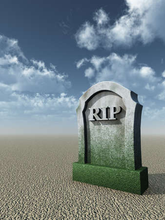 gravestone with the letters rip - 3d illustrationの写真素材