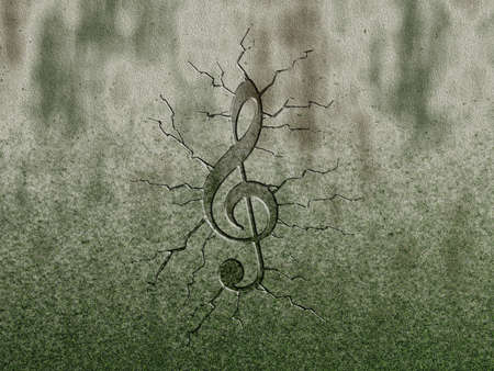 clef relief on stone background