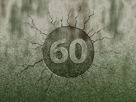 number sixty on stone background