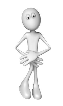 white guy needs a toilet - 3d illustrationの写真素材