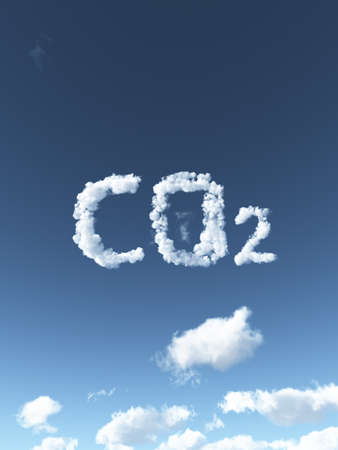 clouds forms the symbol co2 - 3d illustrationの写真素材