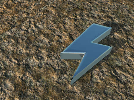 flash symbol on stone background - 3d illustration