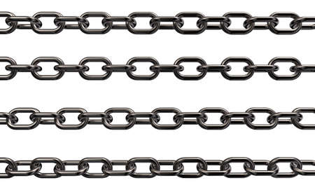 metal chains on white background - 3d illustration