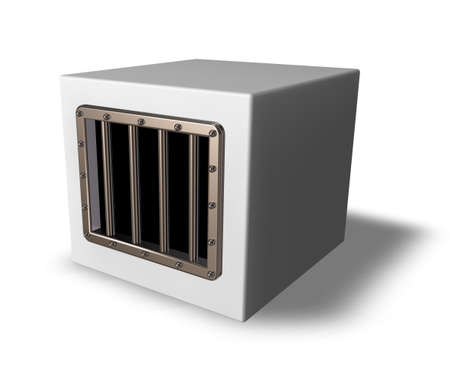 box with prison window - 3d illustrationの写真素材