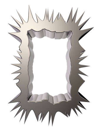 abstract prickles frame on white background - 3d illustrationの写真素材