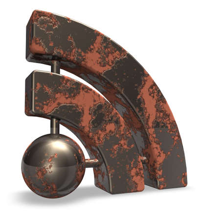rusty rss symbol - 3d illustrationの写真素材