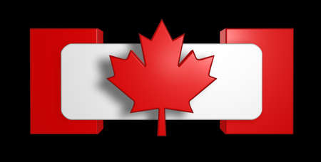 pieces of canada flag on white background - 3d illustrationの写真素材
