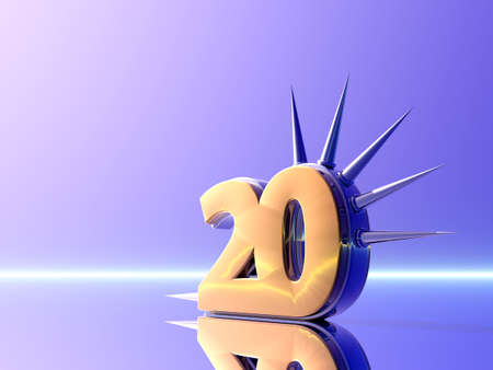 number twenty with prickles  - 3d illustrationの写真素材