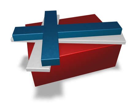 norway flag on white background - 3d illustrationの写真素材