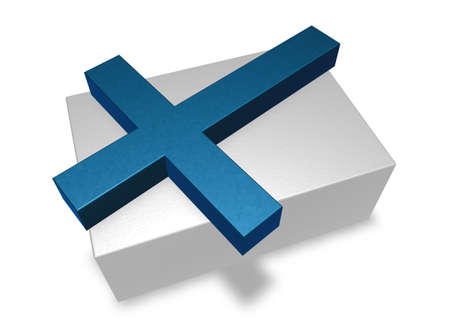 finland flag on white background - 3d illustrationの写真素材