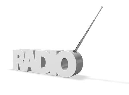 the word radio with antenna - 3d illustrationの写真素材