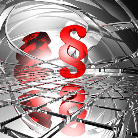 paragraph symbol in abstract space - 3d illustrationの写真素材