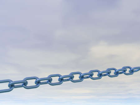 metal chain in front of cloudy sky - 3d illustrationの写真素材