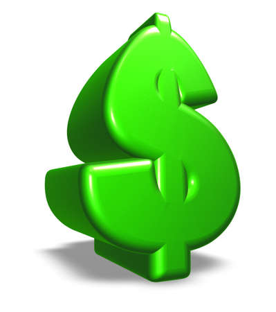 cartoon dollar symbol on white background - 3d illustrationの写真素材