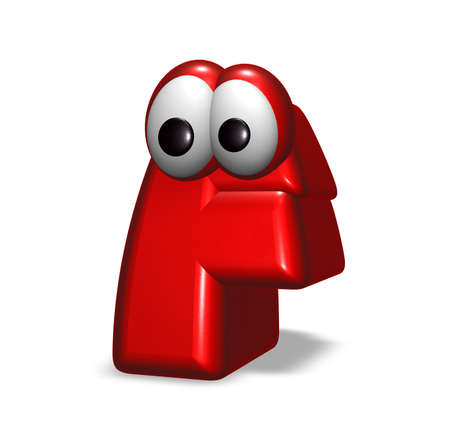 letter f with eyes - 3d illustrationの写真素材