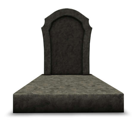 gravestone on white background - 3d illustrationの写真素材