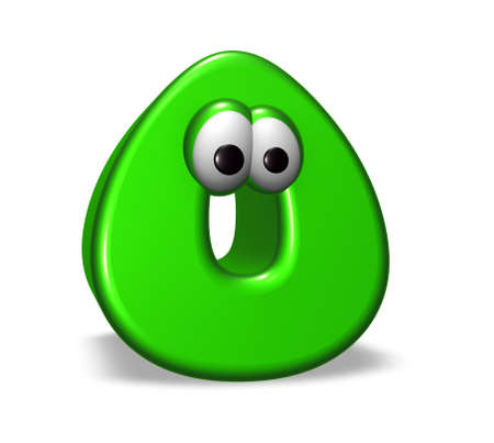 letter o with eyes - 3d illustrationの写真素材