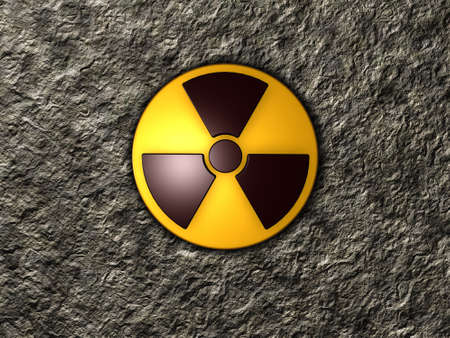 nuclear symbol on stone background - 3d illustrationの写真素材