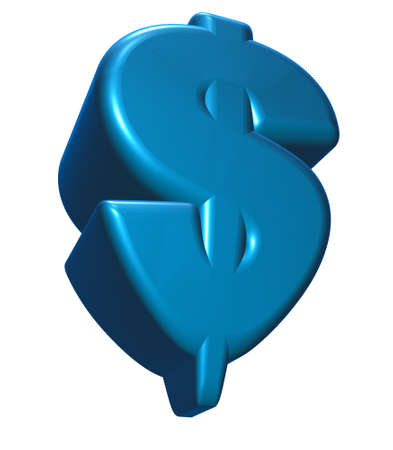 cartoon dollar symbol on white background - 3d illustrationの写真素材