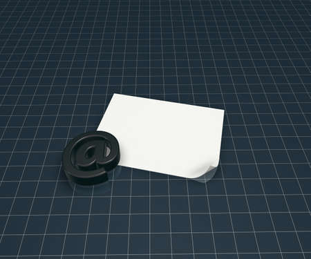 email symbol and blank paper sheet - 3d illustrationの写真素材