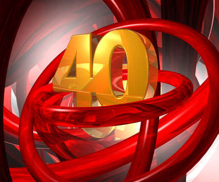number forty in abstract futuristic space - 3d illustrationの写真素材