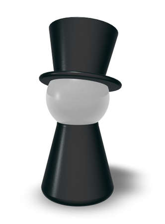 simple character with big hat - 3d illustrationの写真素材
