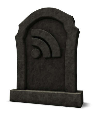 rss symbol on gravestone - 3d illustrationの写真素材