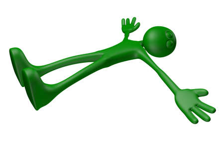 dead guy on white background - 3d illustrationの写真素材