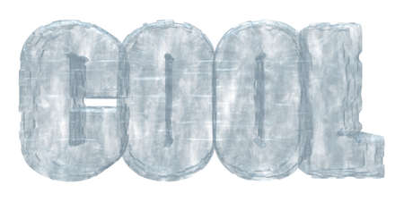 frozen word cool on white background - 3d illustrationの写真素材