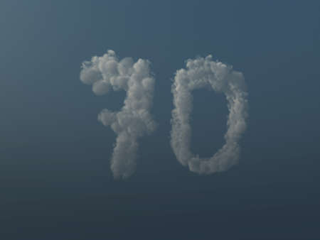clouds makes the shape of number seventy - 70 - 3d illustrationの写真素材