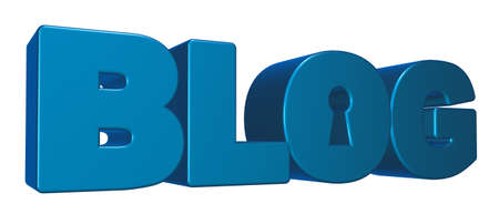 the word blog with keyhole - 3d illustrationの写真素材