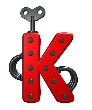 letter k with decorative pieces - 3d renderingの写真素材
