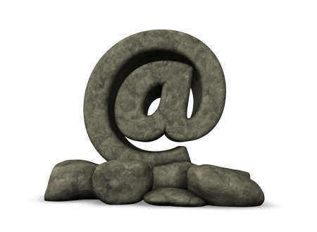 stone email symbol - 3d illustrationの写真素材